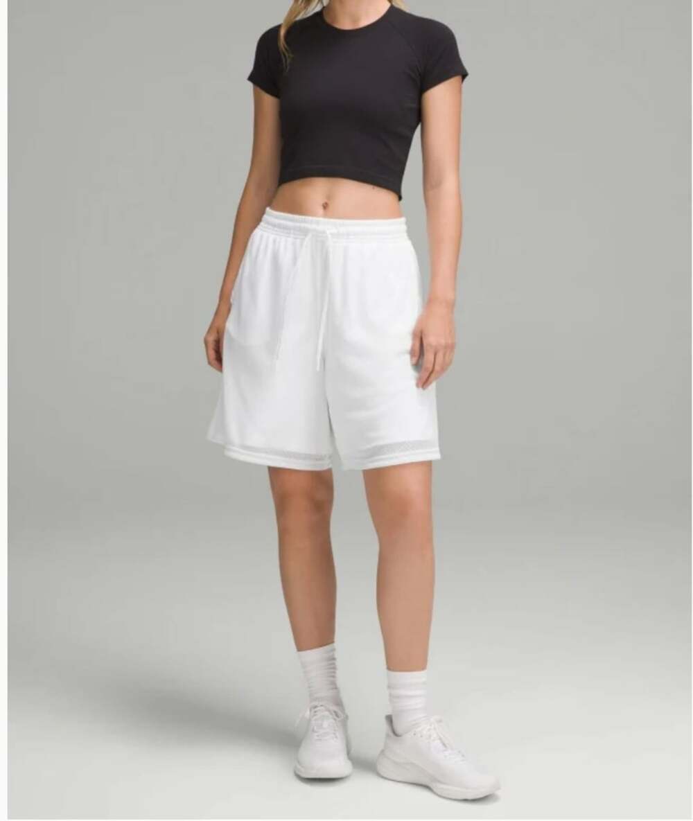 195 Lululemon Relaxed-Fit Mesh Training Short 8" White Size 2